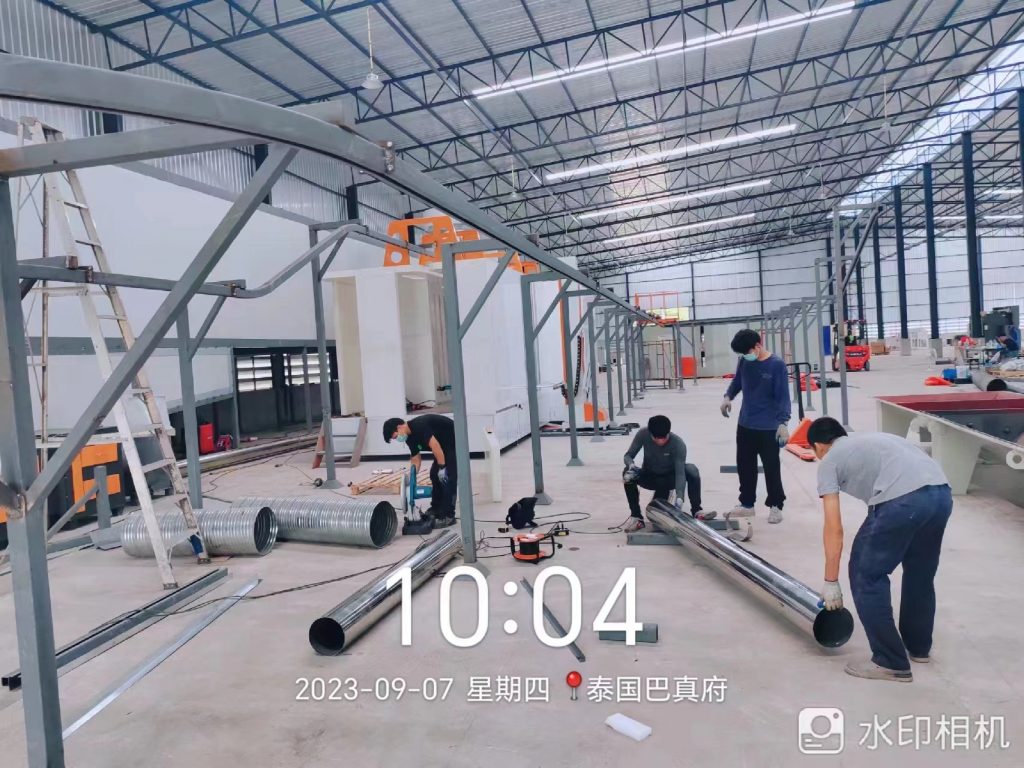 仅26天,新月为泰国工厂定制的钣金喷涂线完成安装! 仅26天,新月为泰国工厂定制的钣金喷涂线完成安装!